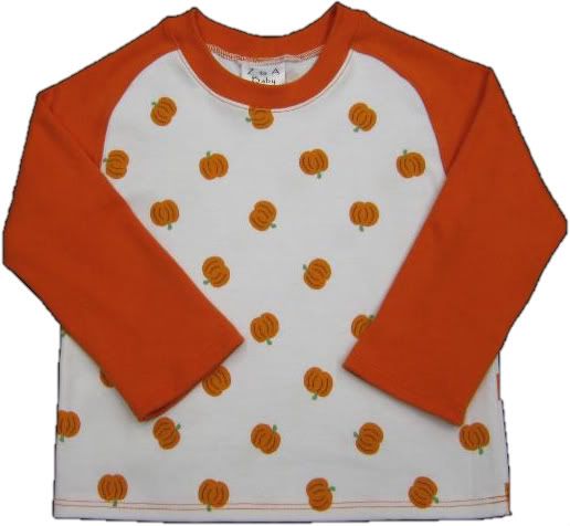 Pumpkin Raglan Shirt  - Size 18 Months