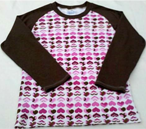 Hearts Long Sleeve Girls Shirt (Z to A Baby)