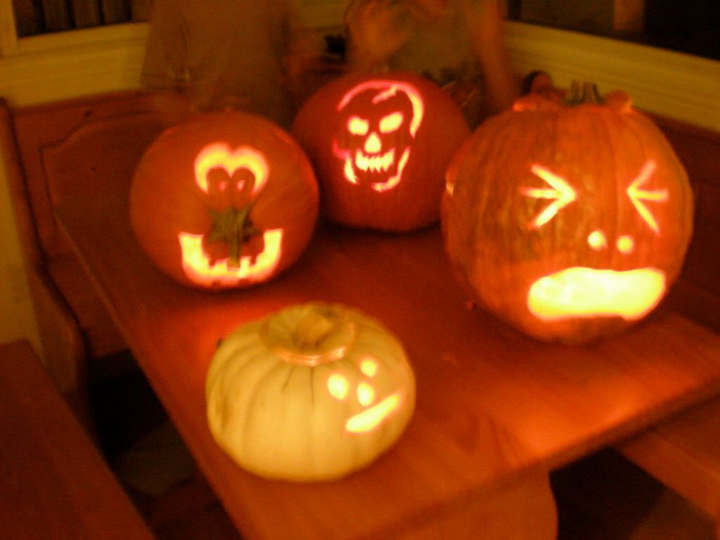 our pumpkins all lit up