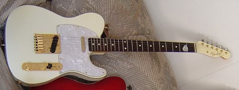 Image result for japanese fender telecaster in white with gold hardware