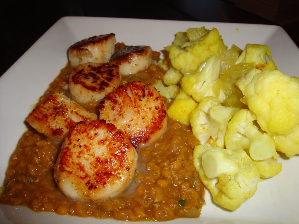 Moroccan Scallops with Curried Cauliflower