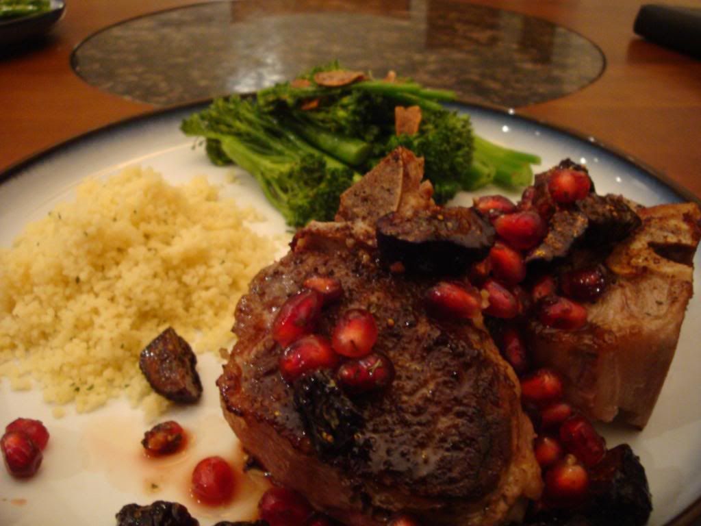 Lamb Chops with Pomegranate-Fig Relish