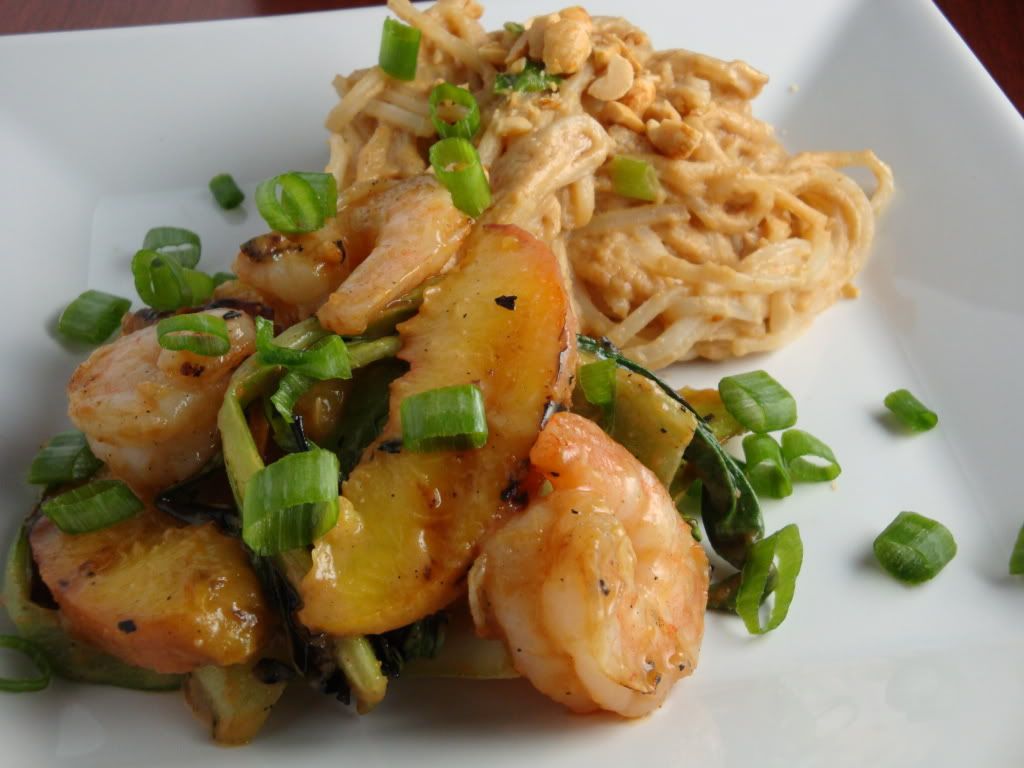 Grilled Shrimp Satay with Nutty Noodles