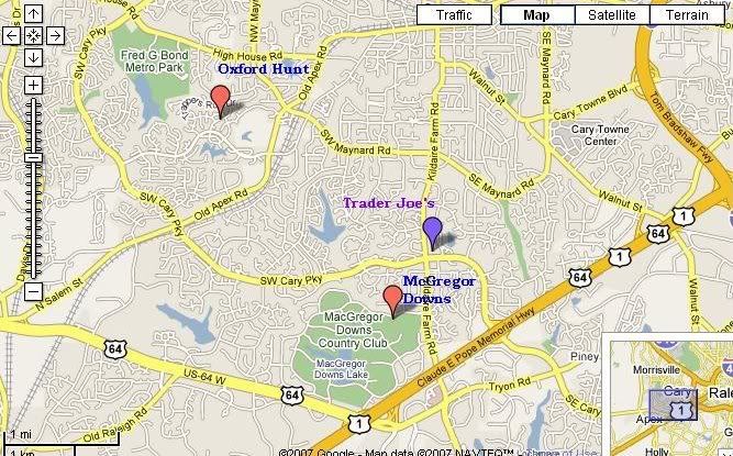 cary nc map