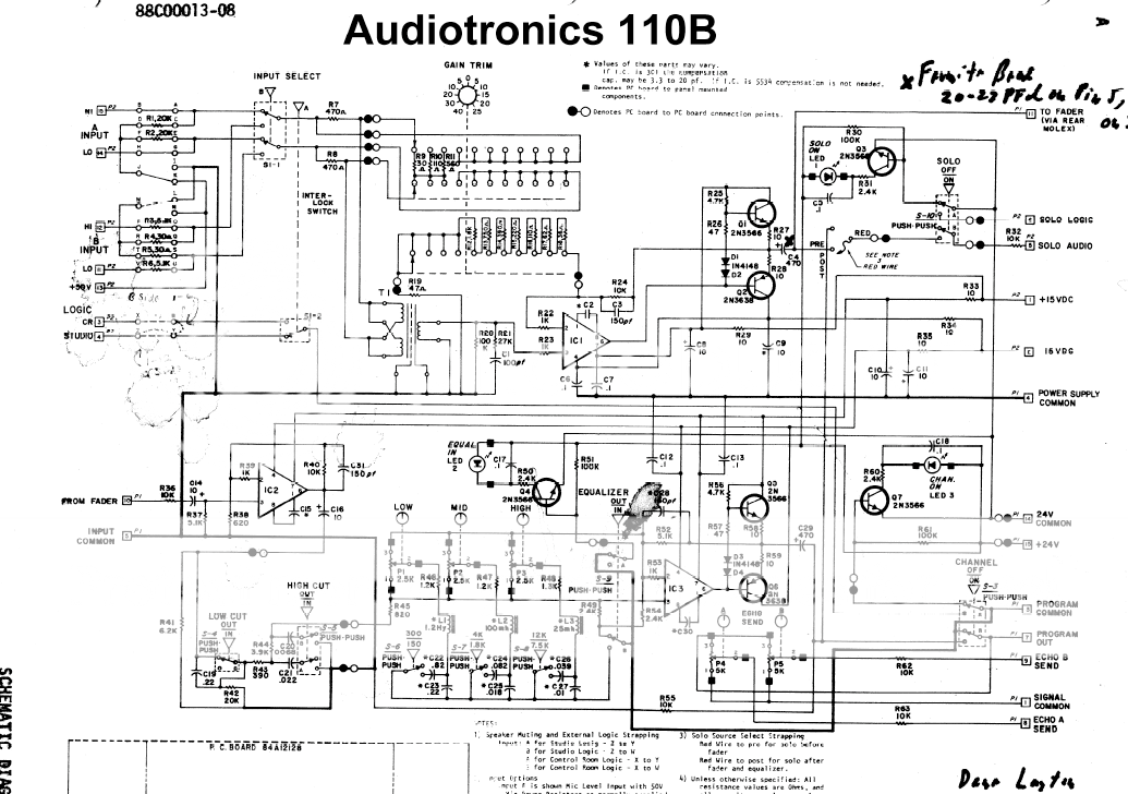 Auditronics 110b Schematic Photo by Garbagelarge | Photobucket