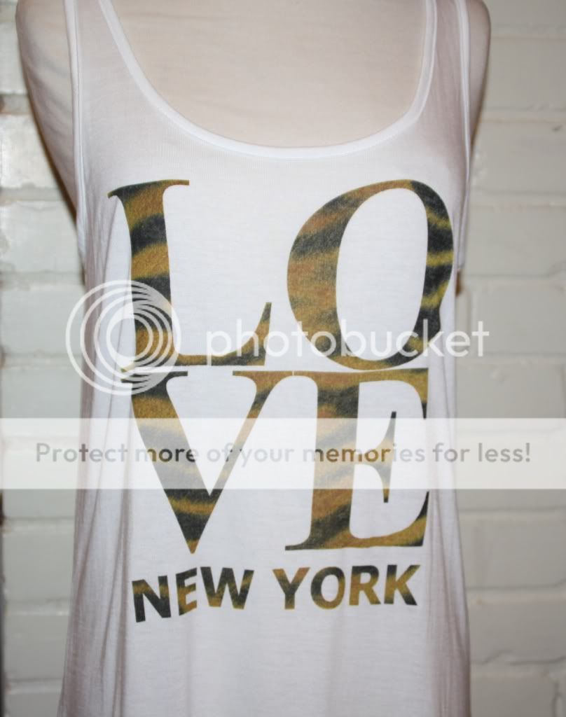   FOREVER 21 Top T Shirt OUTFITTERS White I LOVE NEW YORK CITY  