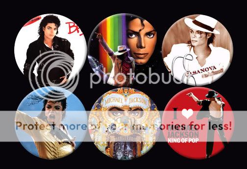 Michael Jackson King of Pop Music Buttons Pins Badges  