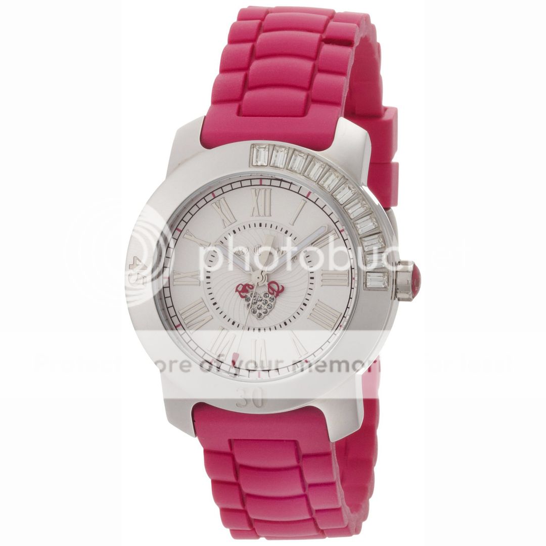 Juicy Couture Boyfriend BFF Hot Pink Jelly Silicone Strap Watch 