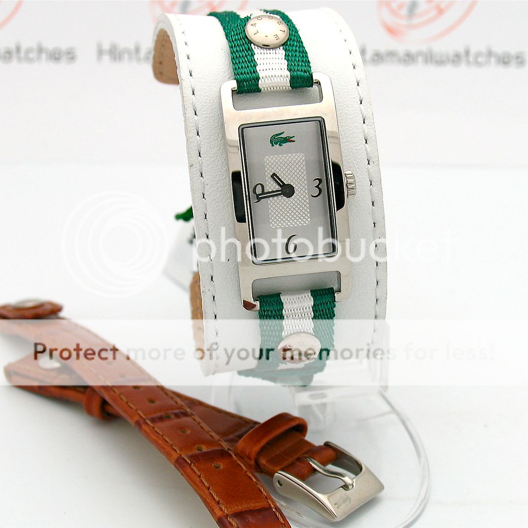 Lacoste Inspiration Green Stripe / Brown Interchangeable Strap Watch