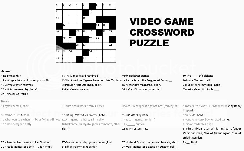 Do This Video Game Crossword Puzzle Neogaf